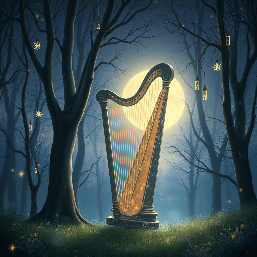 Moonlit Forest Harp with Fairytale Ambiance