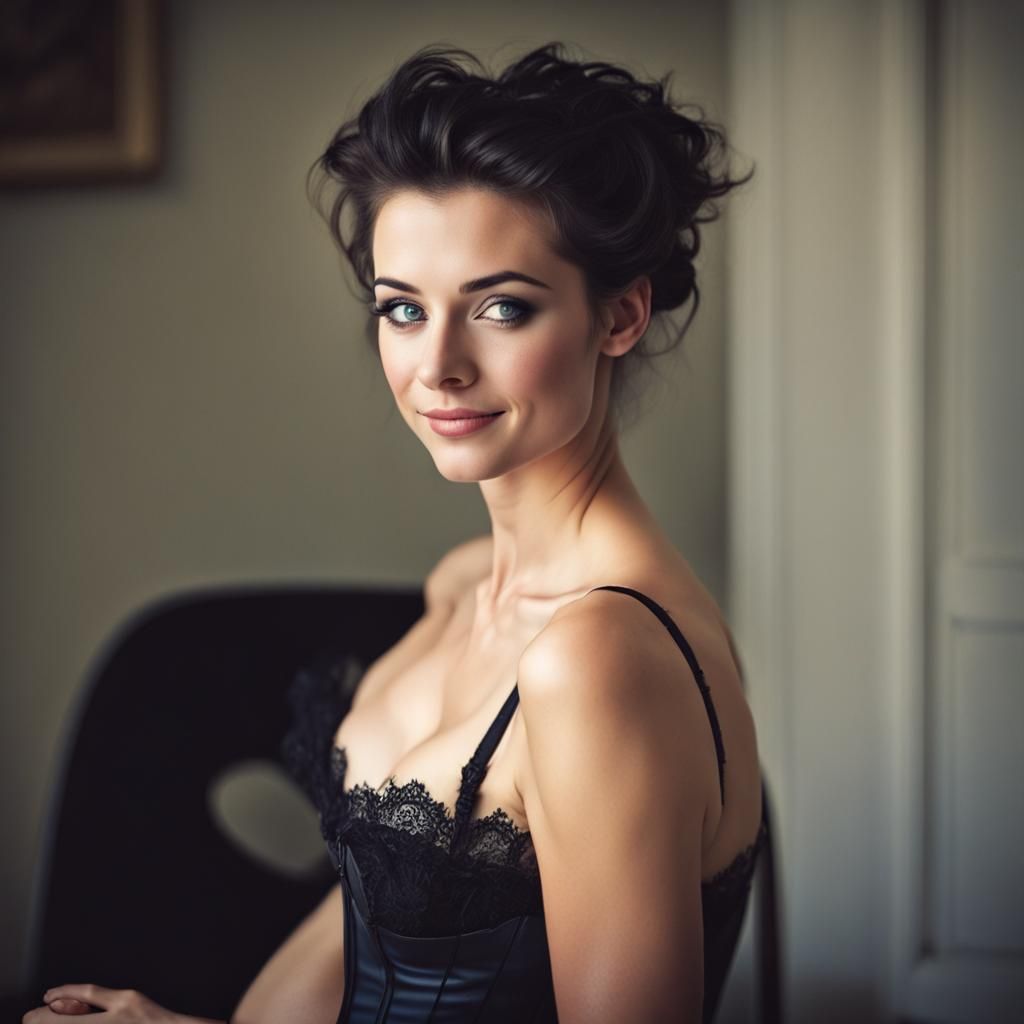 Delighted Teen Portrait in Cottage-Core Style