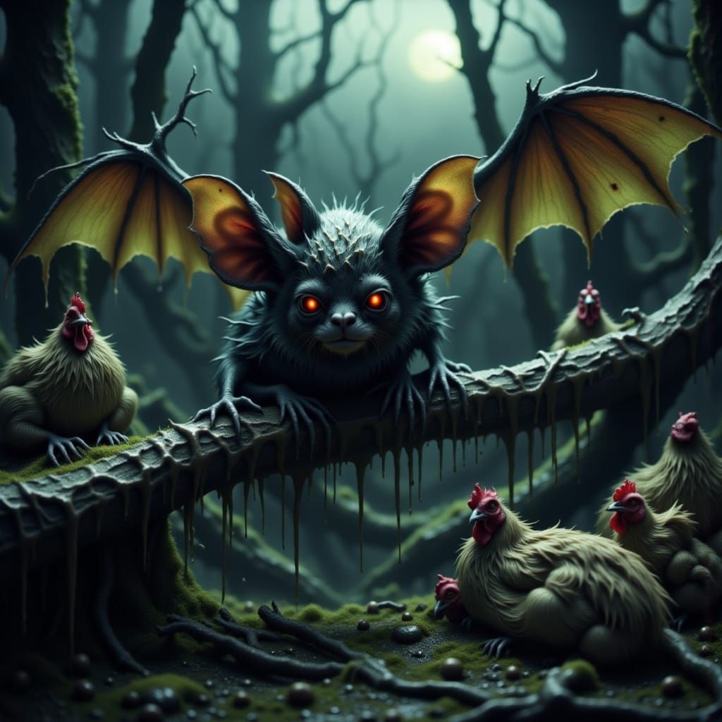 Ethereal Spectral Bat Guardian of the Barn