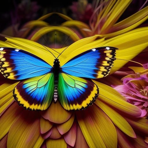 Butterfly Transforms into Shooting Star with Colorful Trail