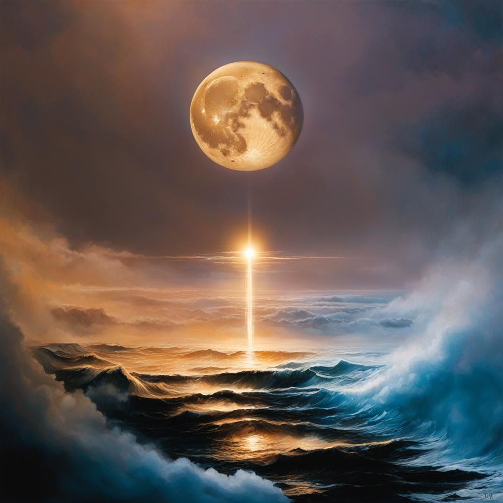 Moon rising, Morning Star falling