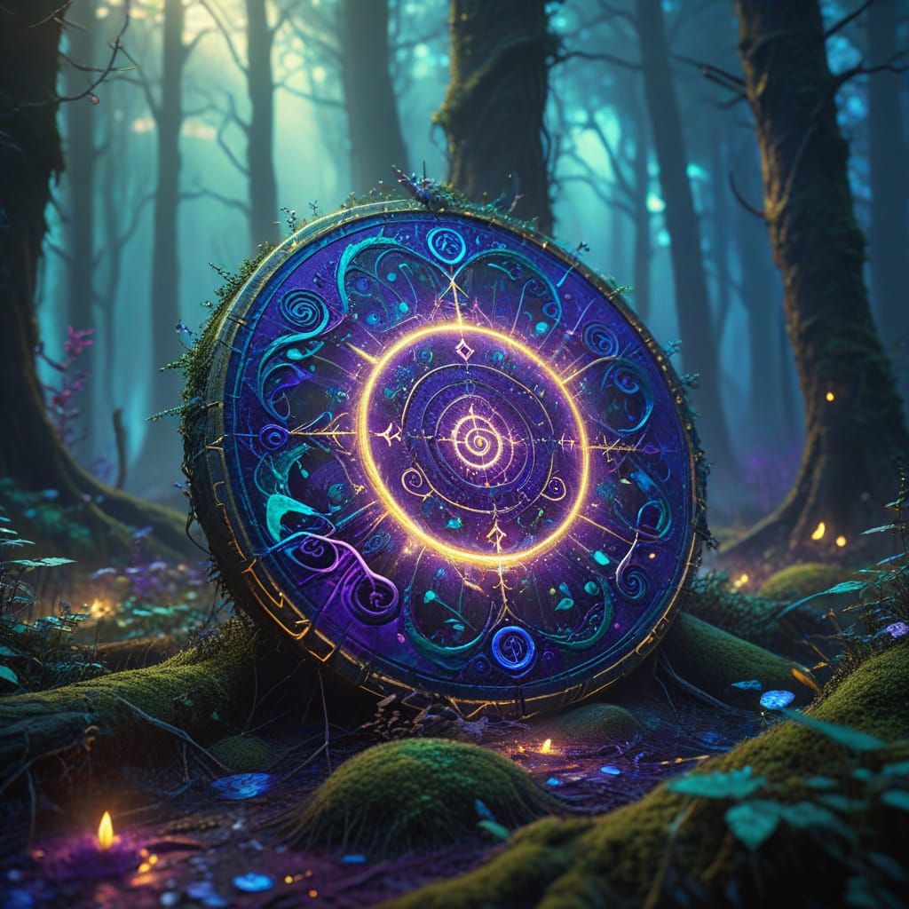 Mystical Forest Ritual in Surreal Expressionism