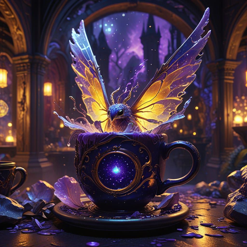 Enchanted Geode Café with Magical Brews
