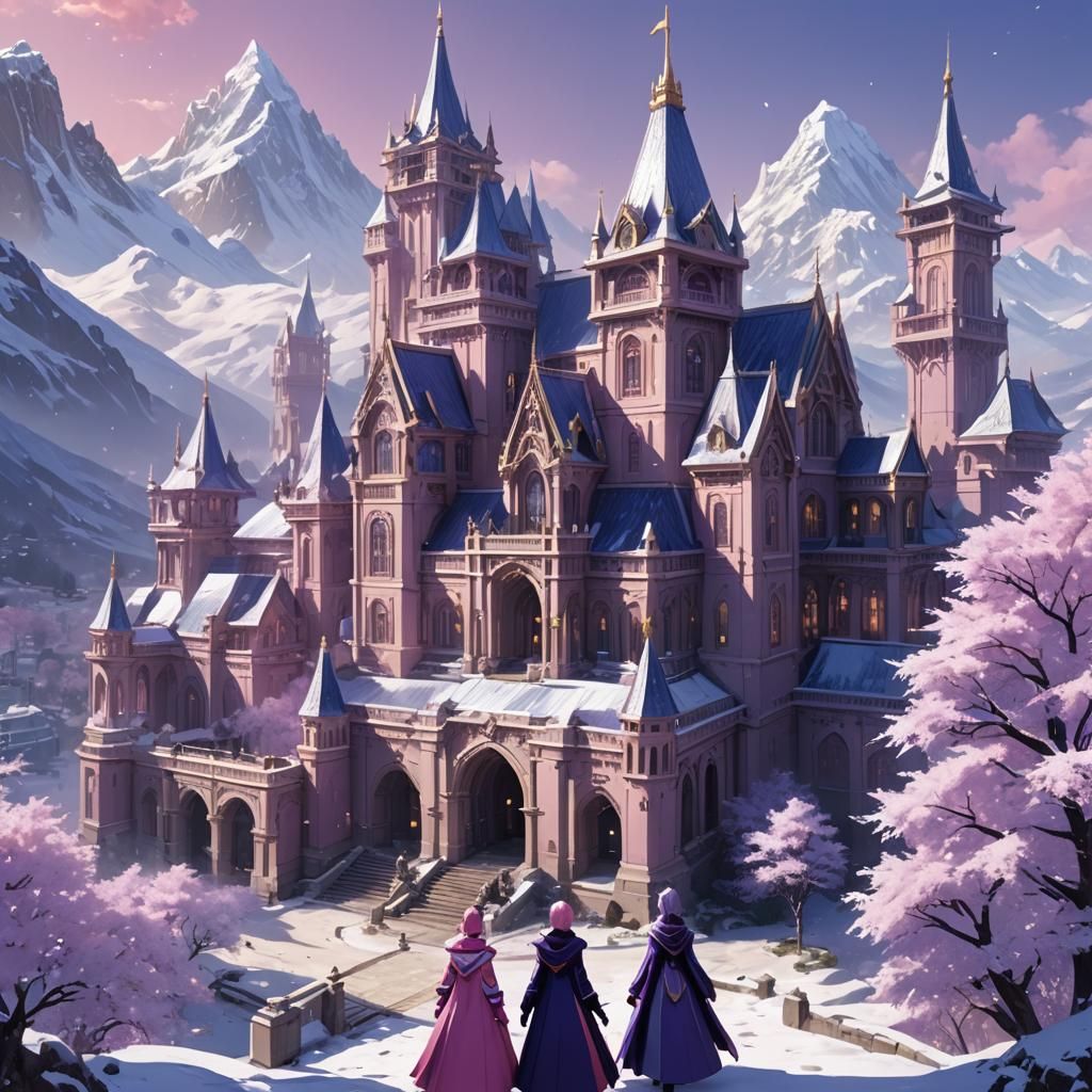 Pink Crystal Palace: 3D Anime Art