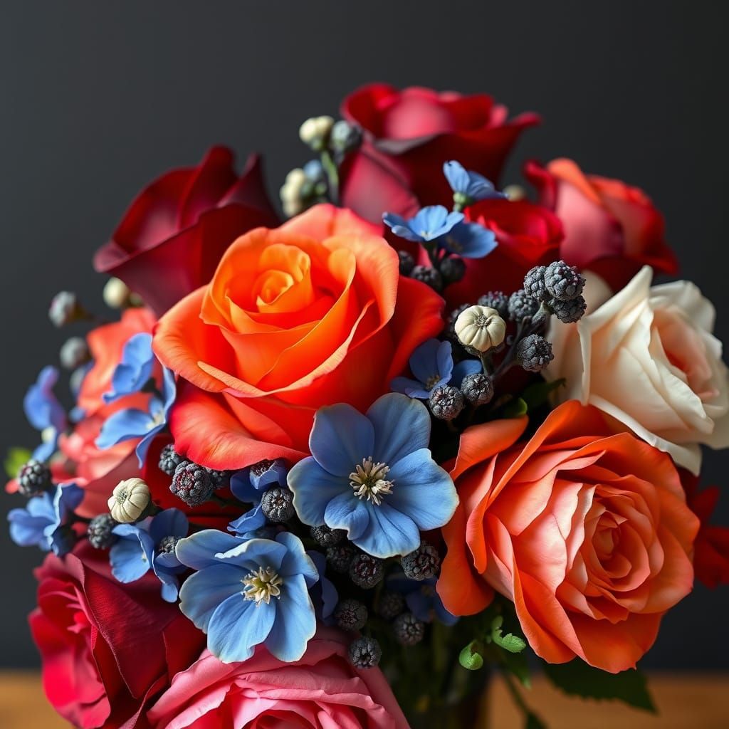 Roses and Chocolate Flowers in Whimsical Style