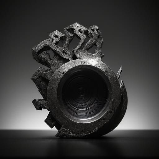 Metallic Abstract Sculpture in Moody Atmosphere