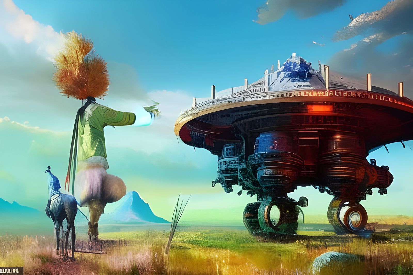 Spectacular Alien Landscape Painting in Triadic Colors