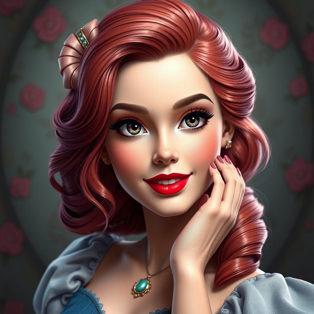 Hyperrealistic Pin-Up of a Disney Princess