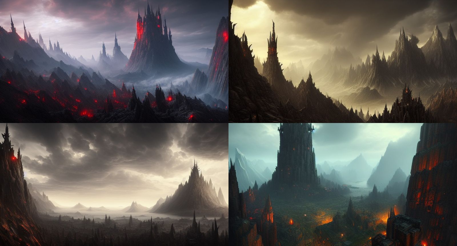 Dark Fantasy Tower Overlooks Battlefield