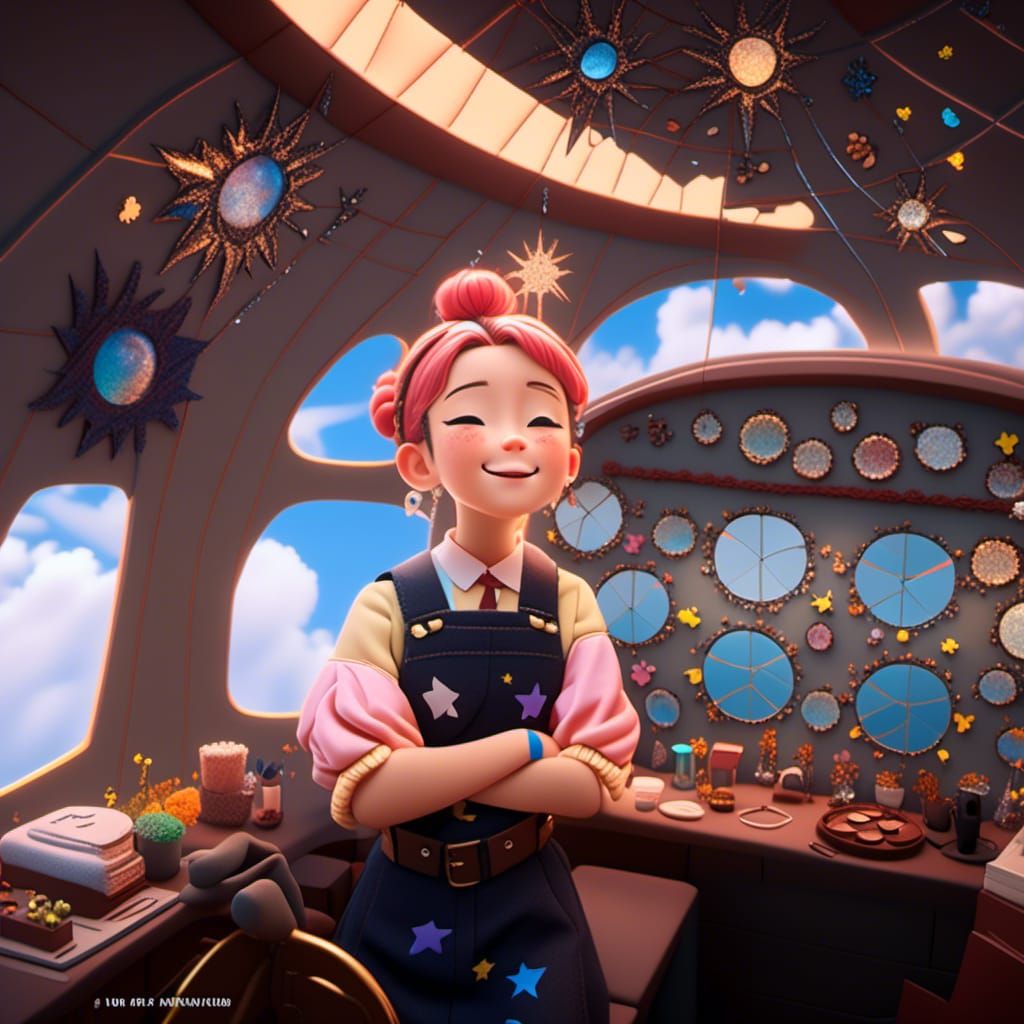 Pixar-Style 3D Render with Radial Gradient Background