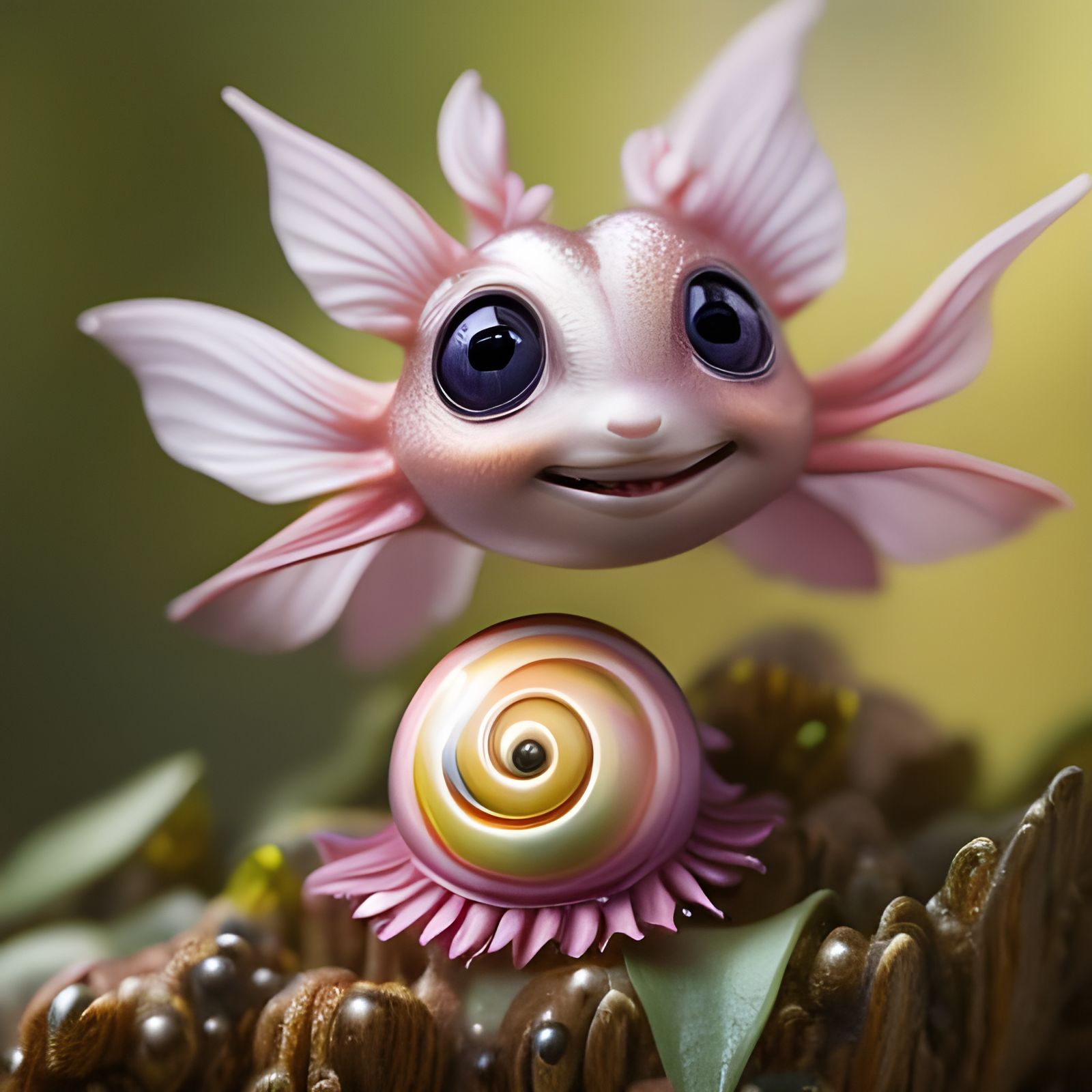 Tiny fishie and snail pal 😍