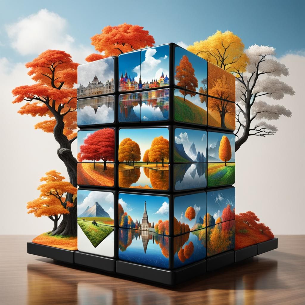 Surreal Rubik's Cube: Seasons and Countries