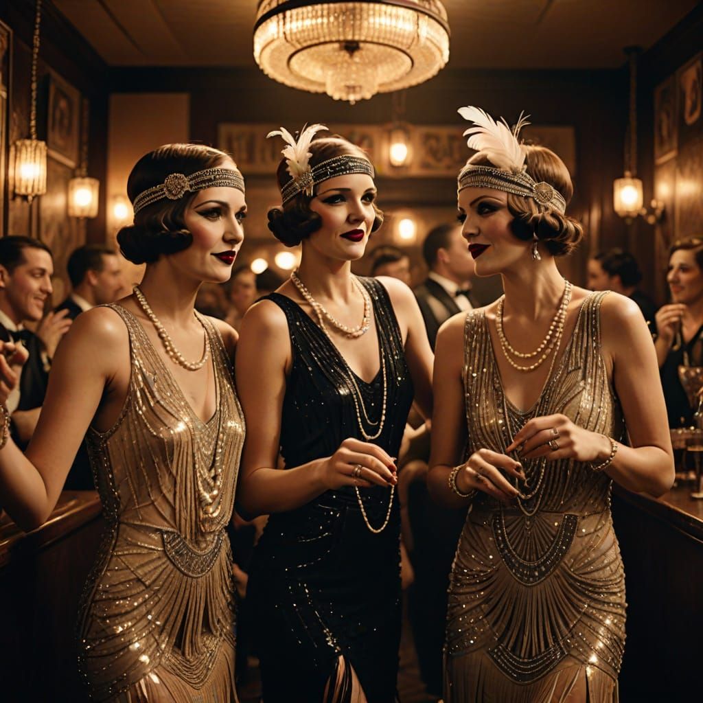 Flapper Girls Charleston Dance: Vintage Photography Style
