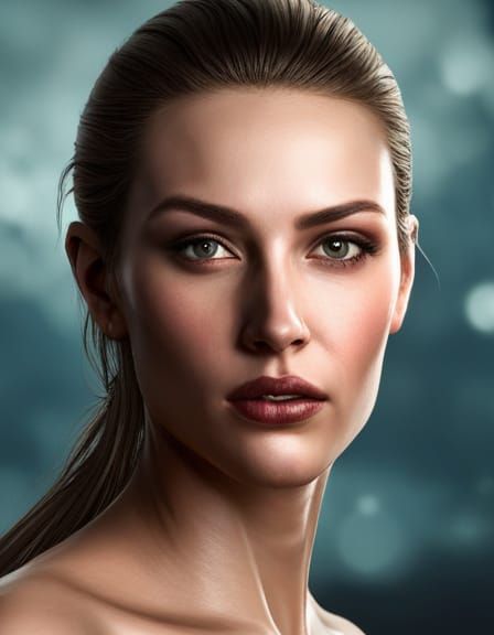 Hungarian Girl Portrait in Stained Glass Punk Style