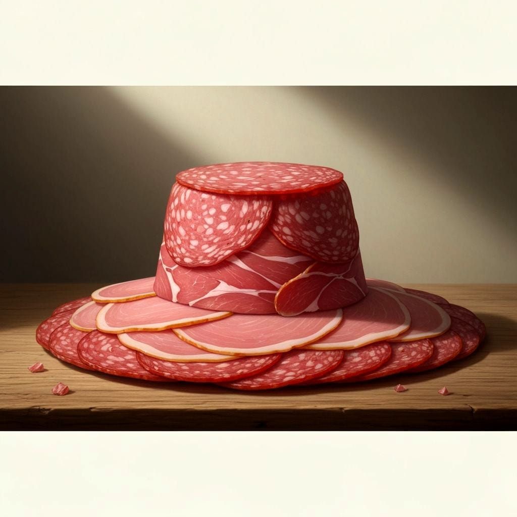 Creative Salami and Ham Hat Design
