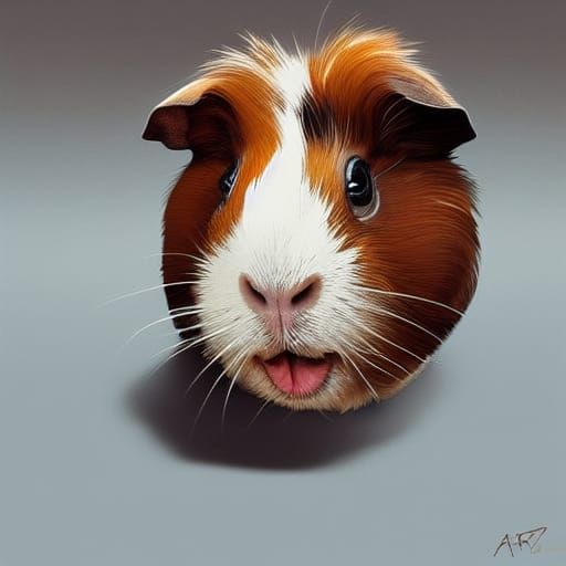 Guinea Pig Enjoying Beer, Hyperdetailed Concept Art