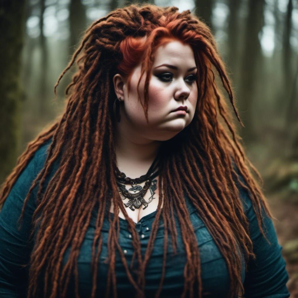 Curvy Woman with Dreadlocks Portrait