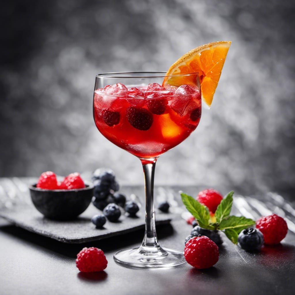 Glamorous Sparkling Cocktail in Lush Studio Landscape