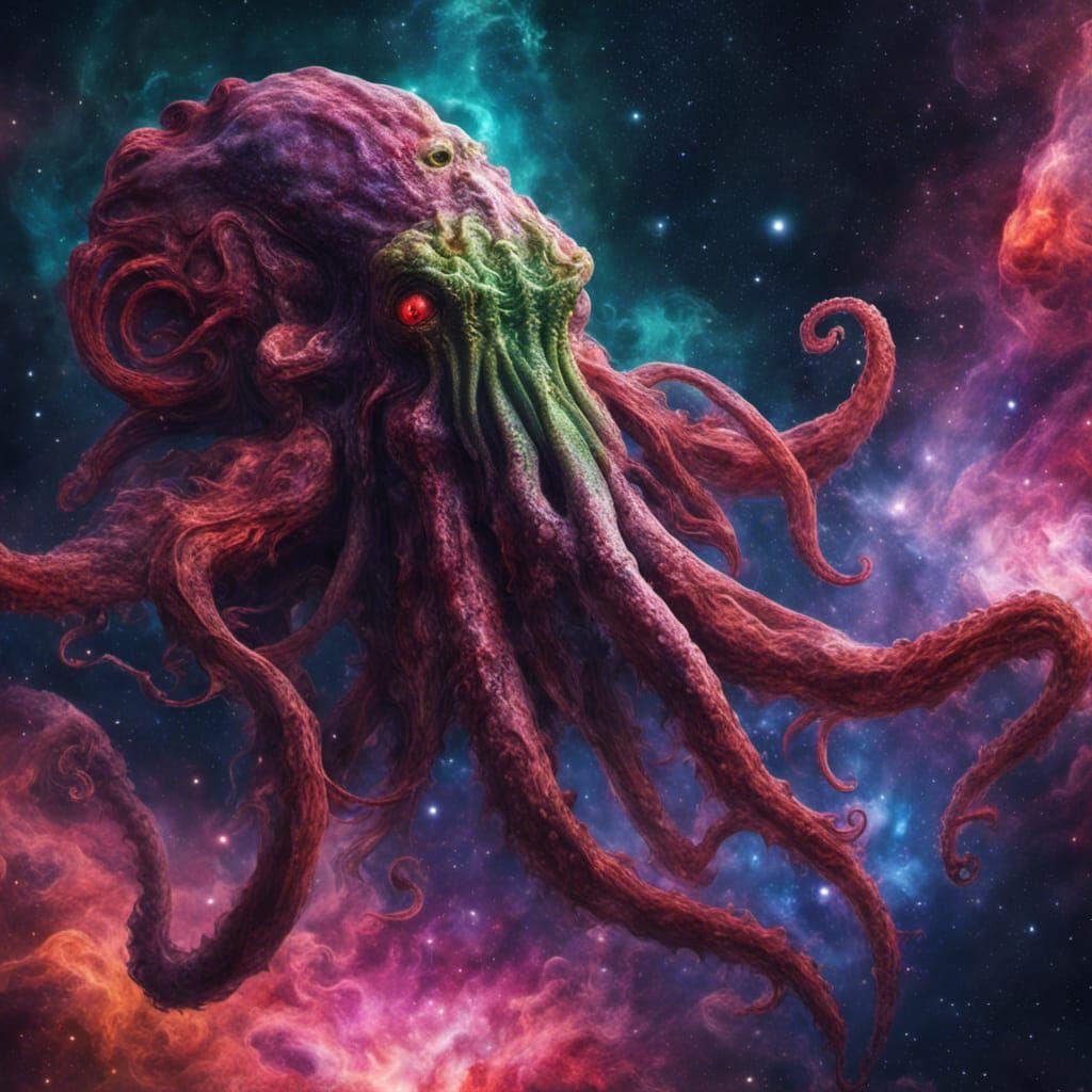 Cosmic Cthulhu in Space Nebula