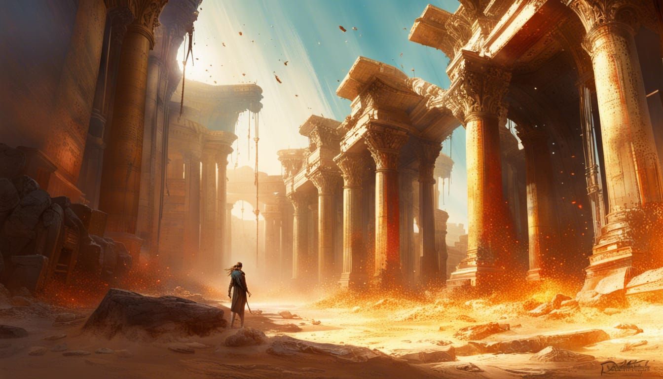 Desert Ruins Archeological Digsite in Hyperrealism Style