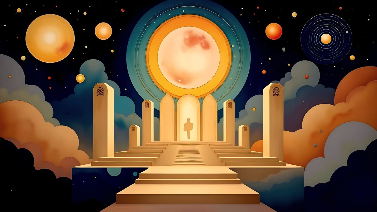 Abstract Temple Design in Modern Abstract Style