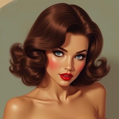 Sultry Pin-Up Beauty in Classic Style