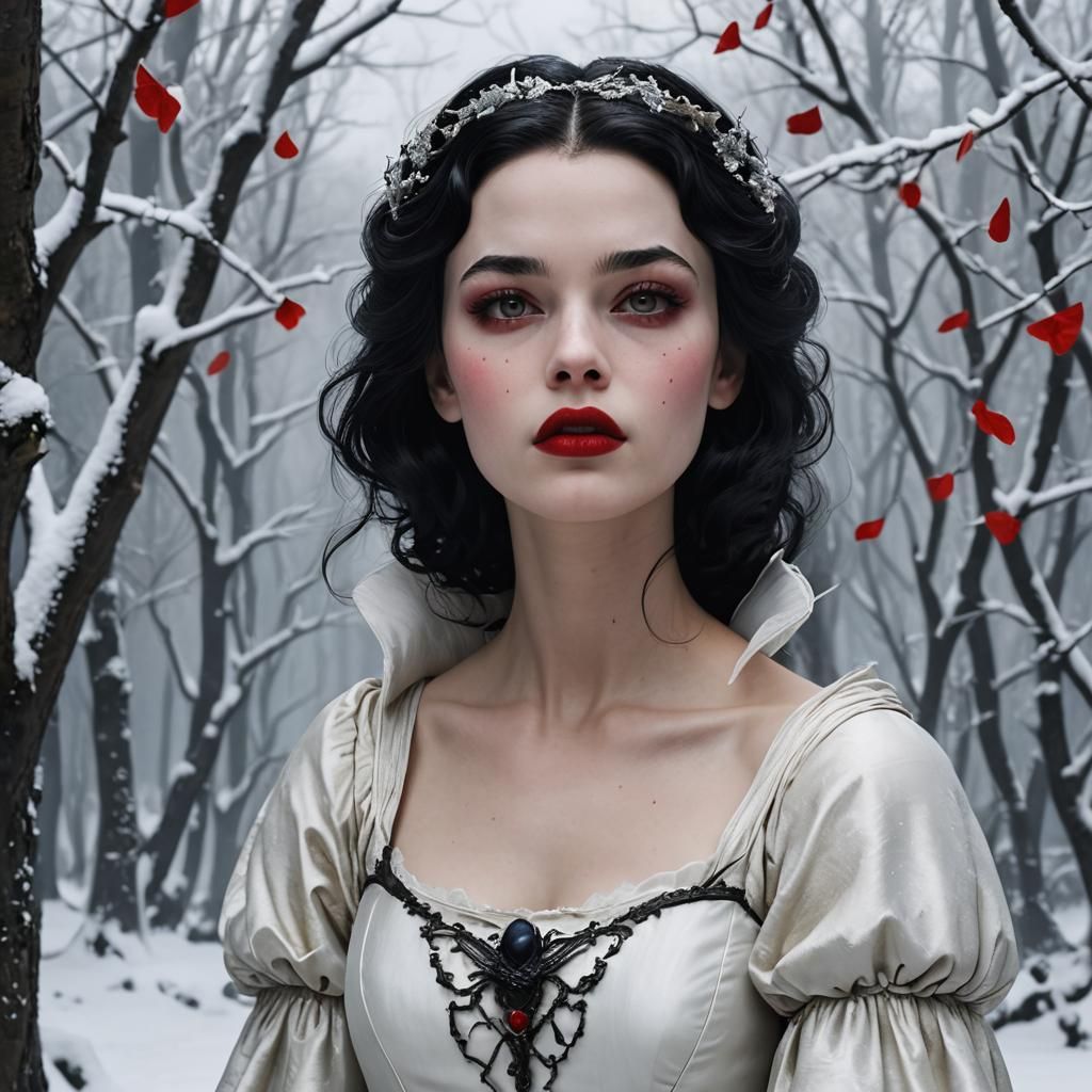 Snow White's Beauty: Raven Hair, Ruby Lips