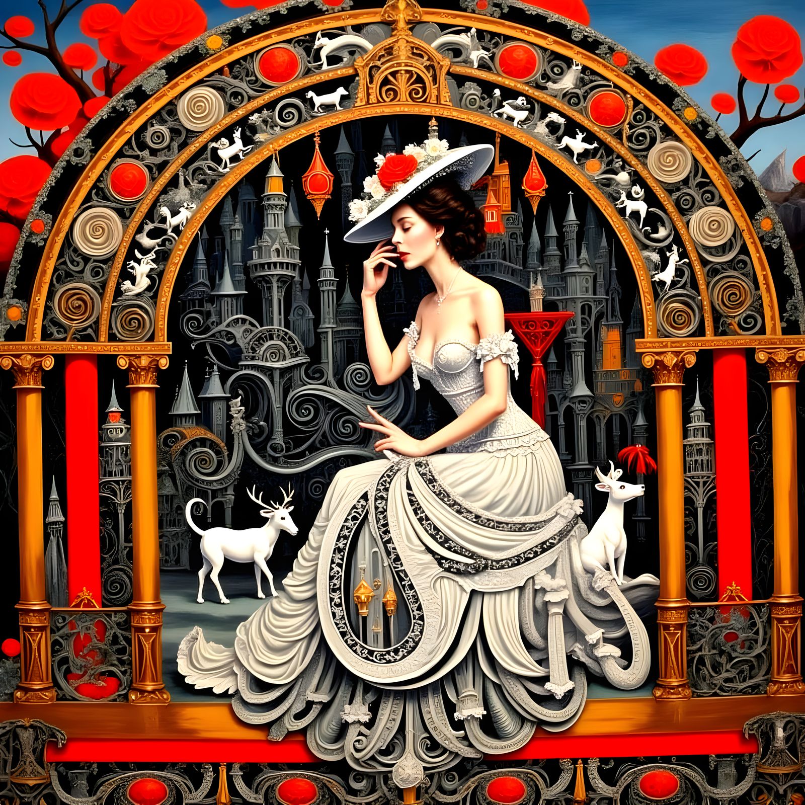 <lora:IRON MAIDEN:1.0> beautiful Victorian lady by arthur ra...