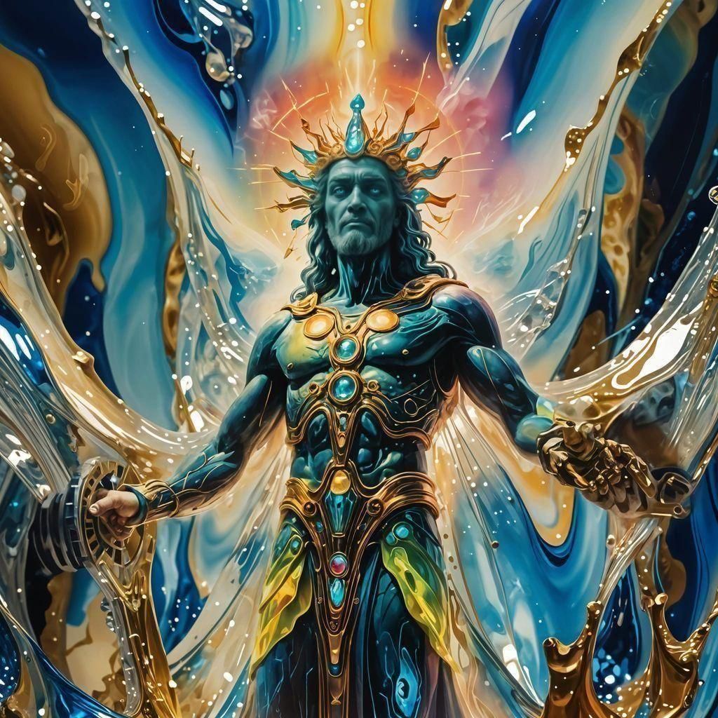 God Zeus and Cool Aliens Praying for Peace