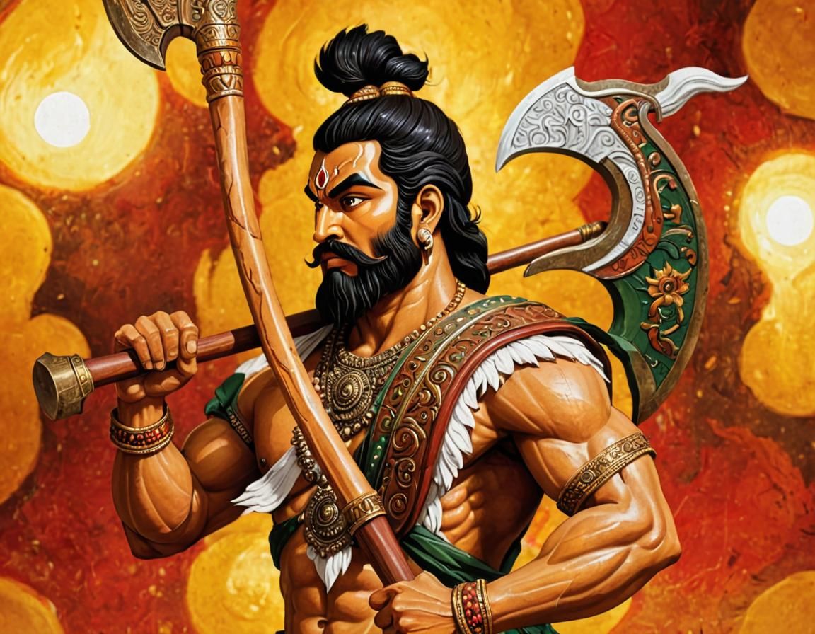 Parashurama: Hindu Warrior in Traditional Indian Folk Art