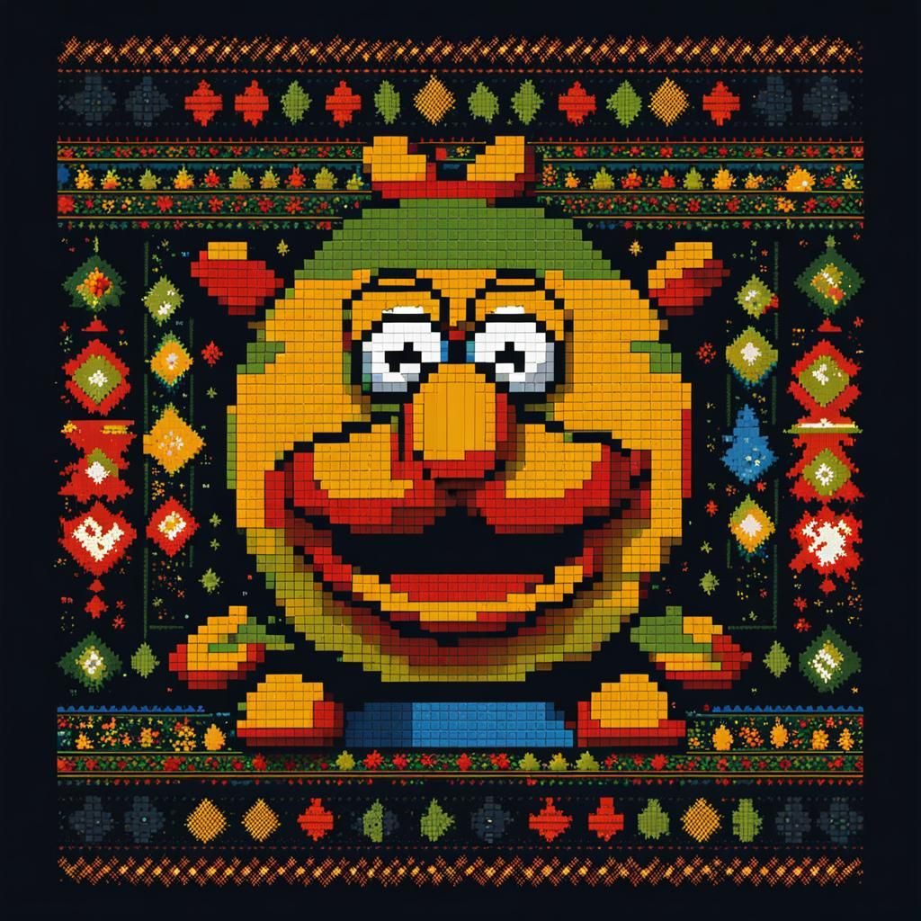 Muppets Ugly Sweater Pixel Art T-Shirt Design