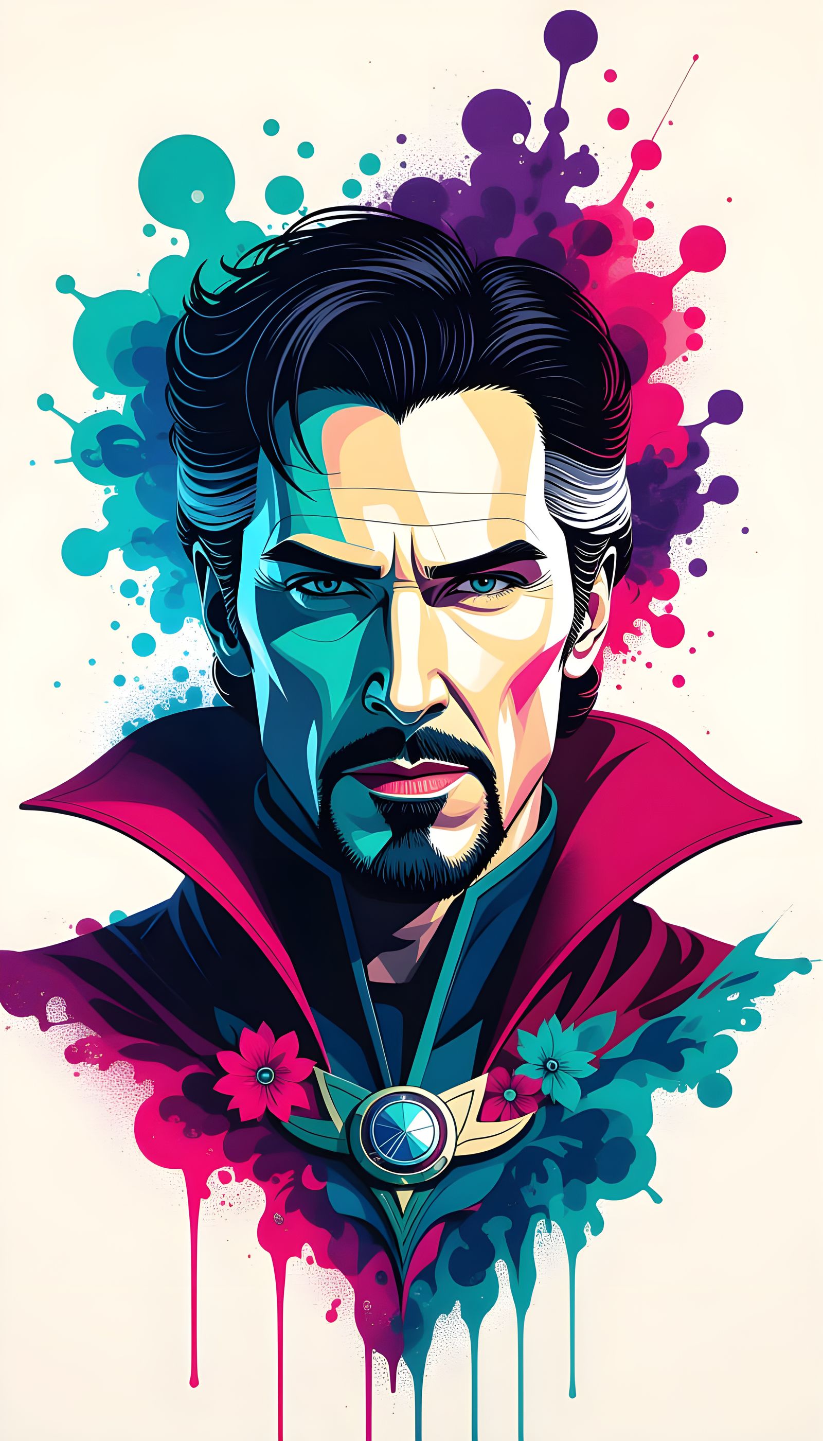 Mysterious Doctor Strange Portrait in Vibrant Colors