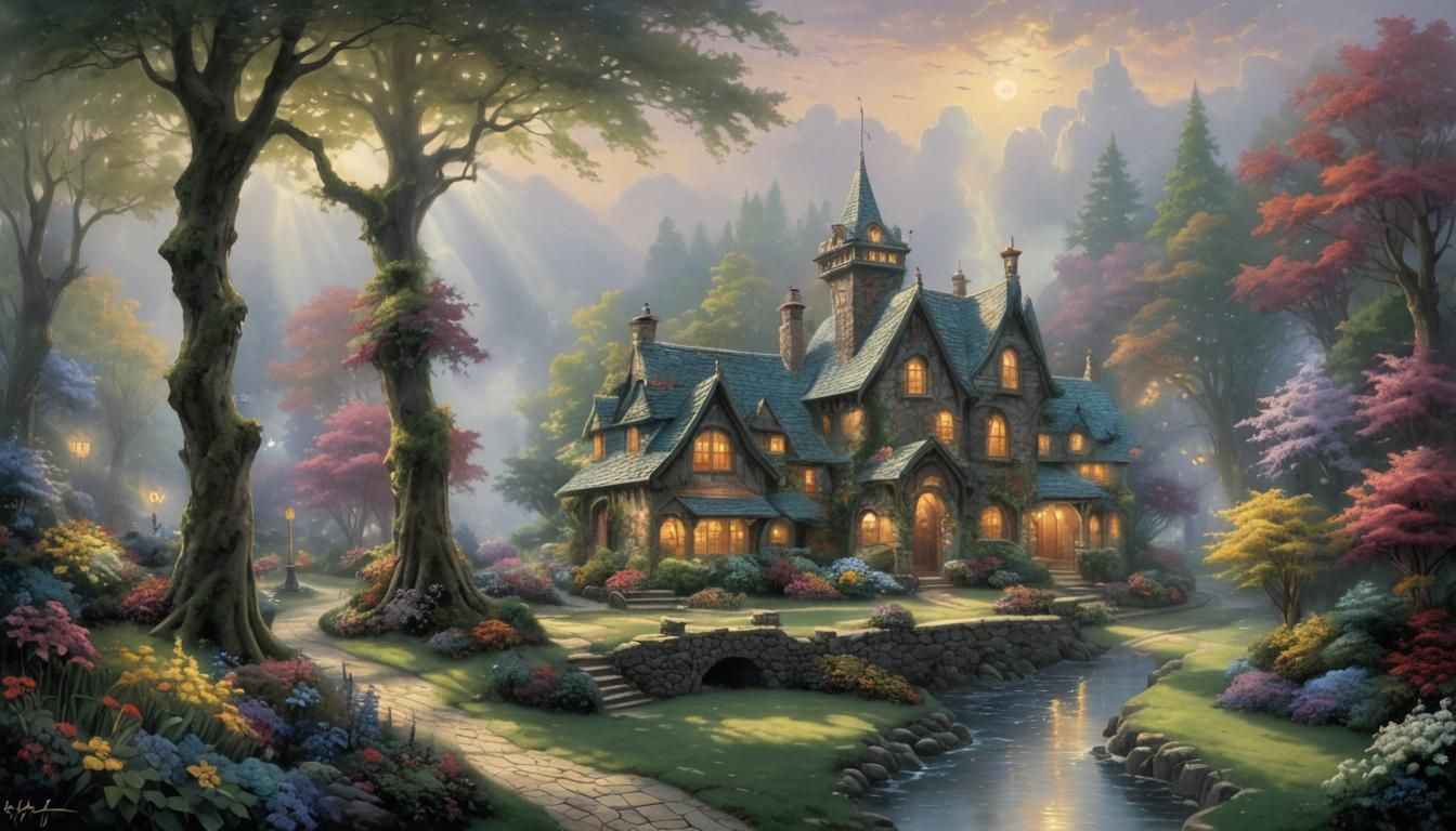 Ethereal Fantasy Landscape in Luminist Style