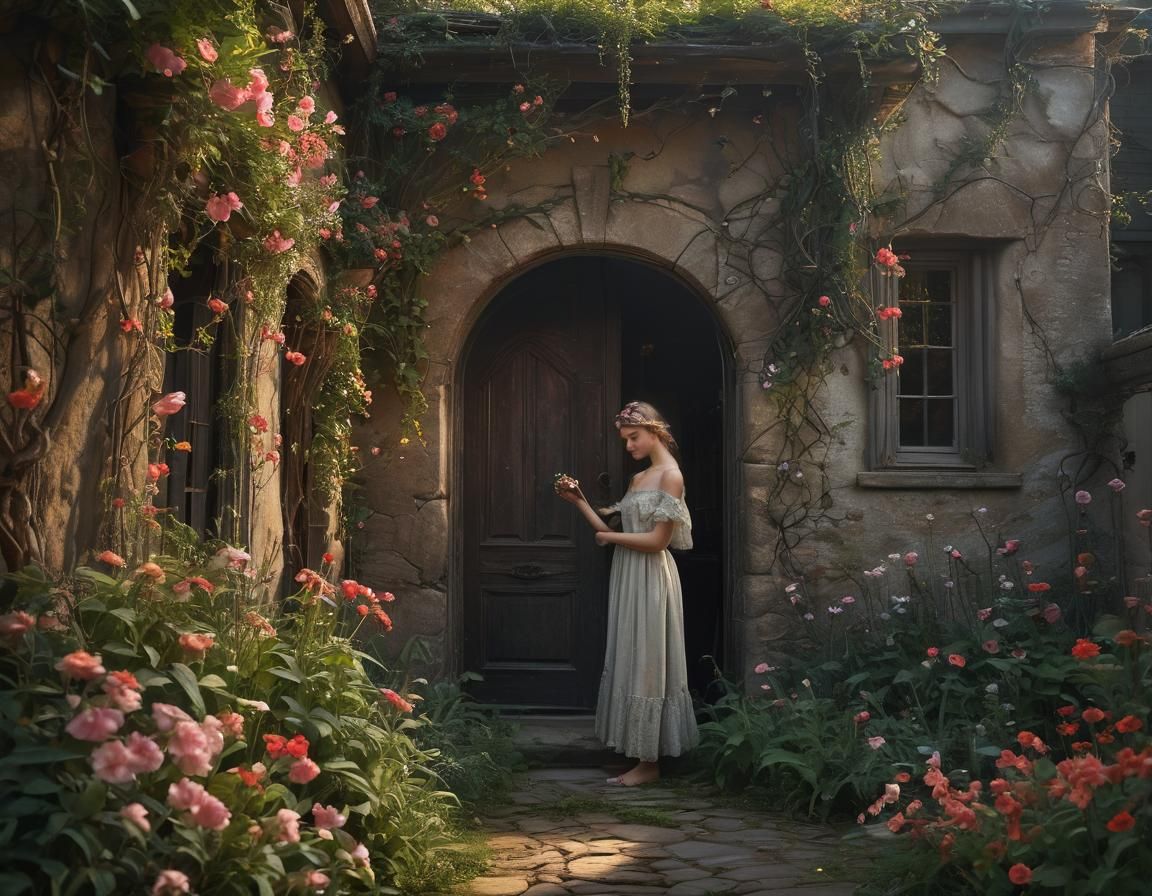 Enchanted Garden: A Whimsical Fantasy Art Scene