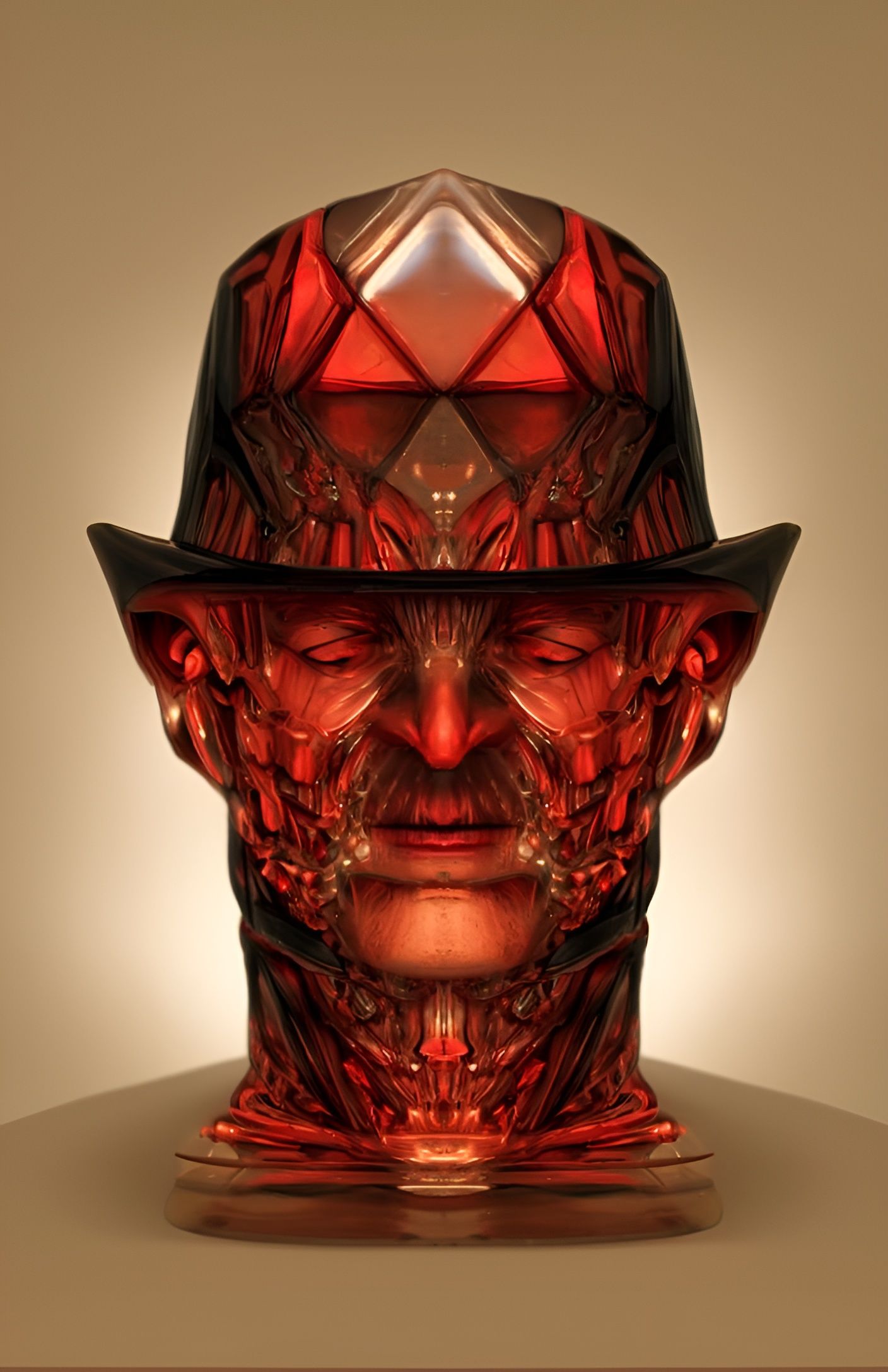 Freddy Krueger as Crystal Art Nouveau Sculpture