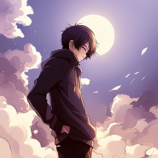 Anime-Style Boy in Hoodie, Manga Key Visual