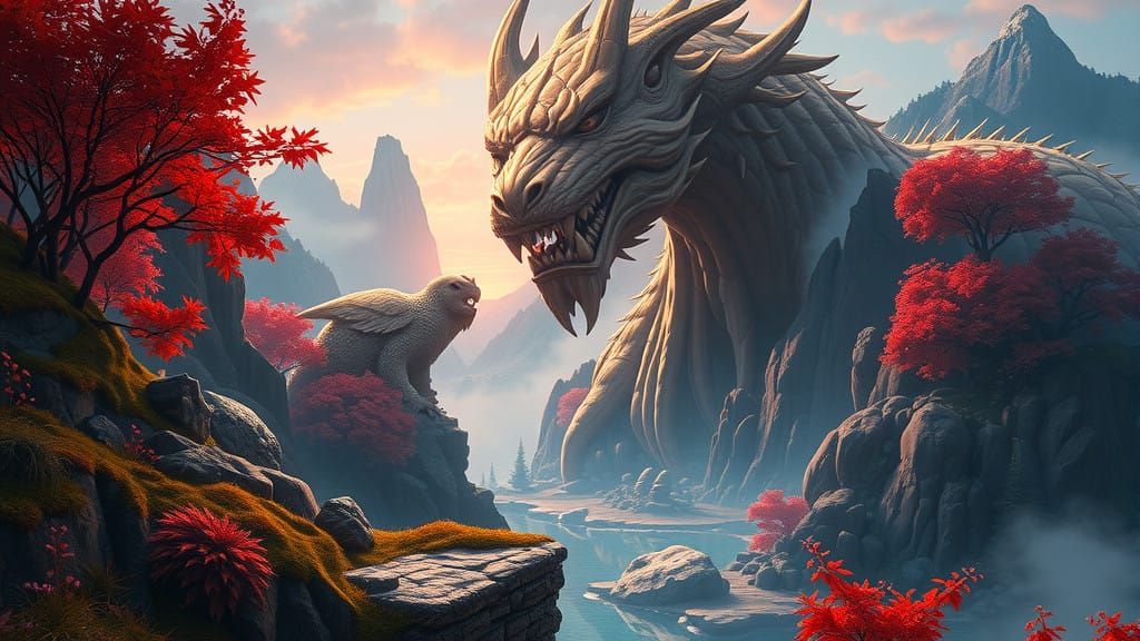 Surreal Nature Scene in Vibrant Colors