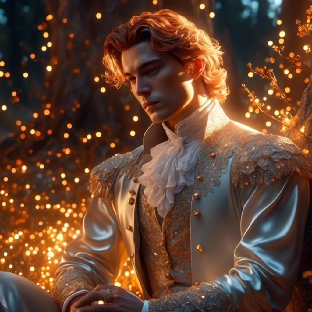 Elegant Man Portrait in Art Nouveau Style