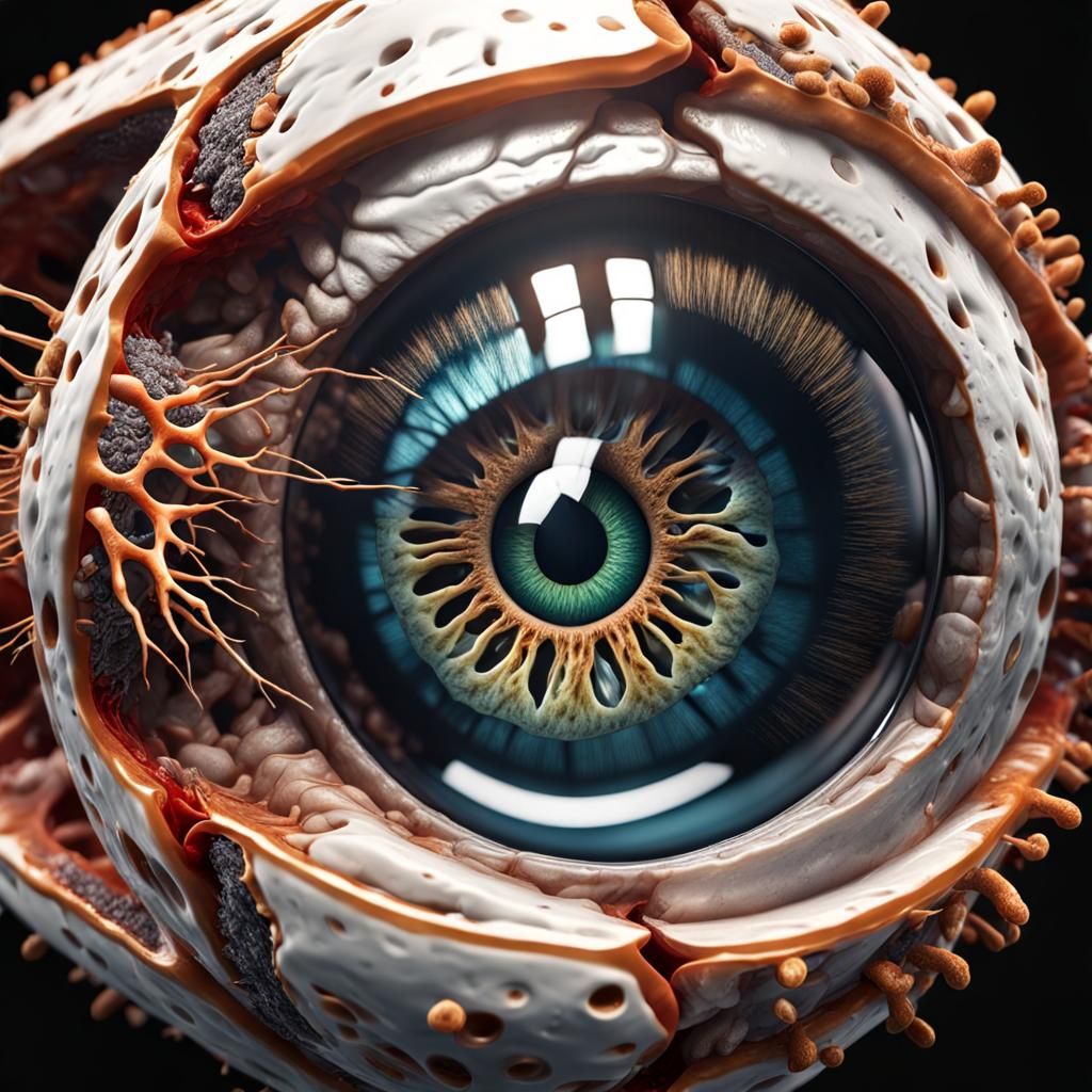 Realistic Eye Interior with Parasitic Amoeba