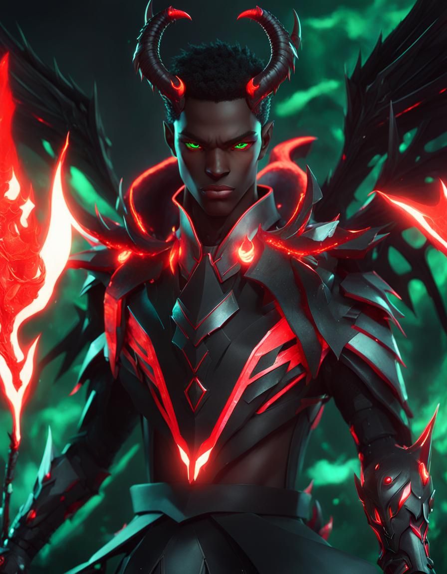 Dark Fantasy Anime Portrait of Demonic Humanoid