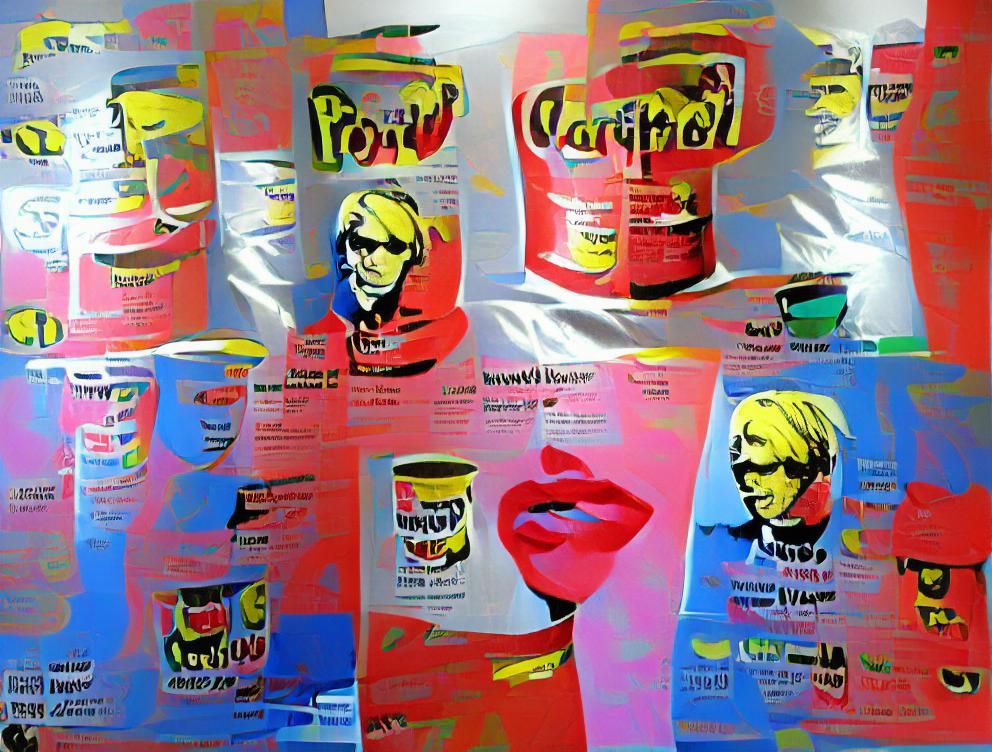 Colorful Warhol Style Pop Art Poster