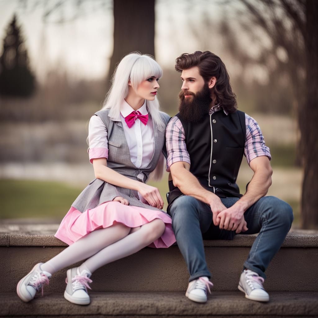 Crossdresser on Romantic Date: Photorealistic Portrait