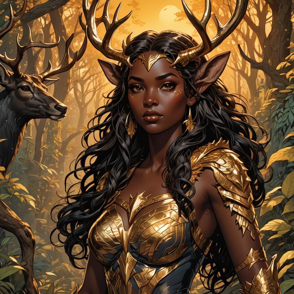 Stunning Nymph in Comic Book Art Style