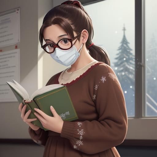 Teacher Reads to Class in Ghibli Anime Style