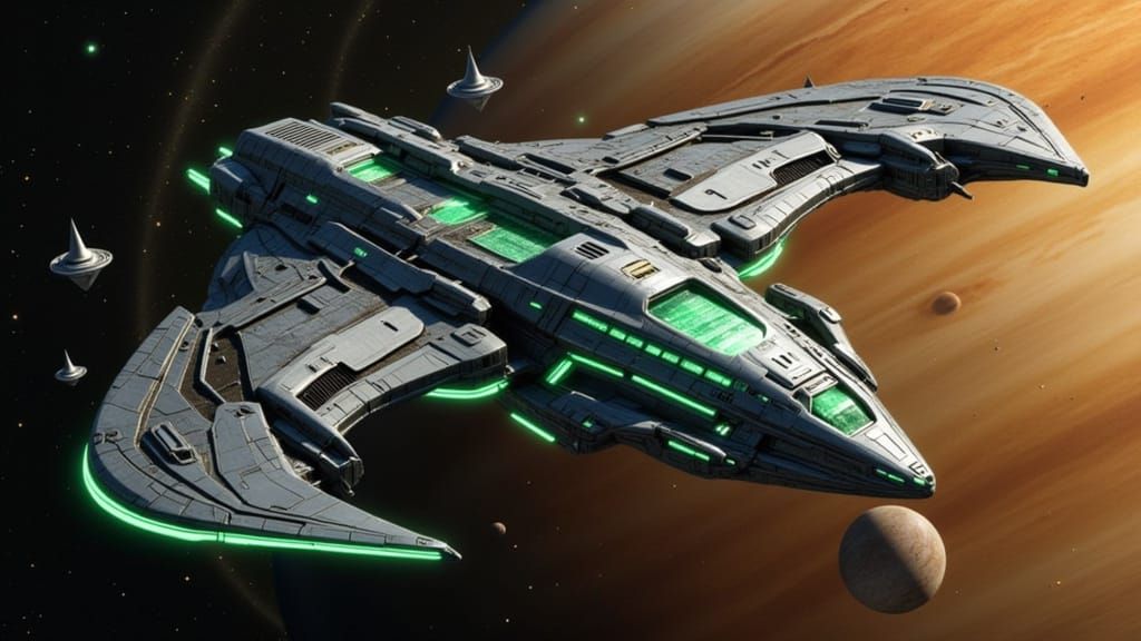 Sleek Silver Spaceship Raced Through Saturn's Ringed Planet