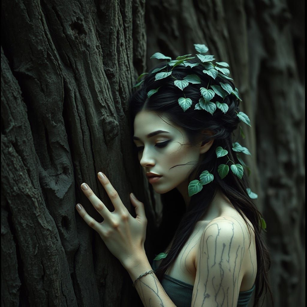 A Forest Goddess Blends with the Ancient Tree