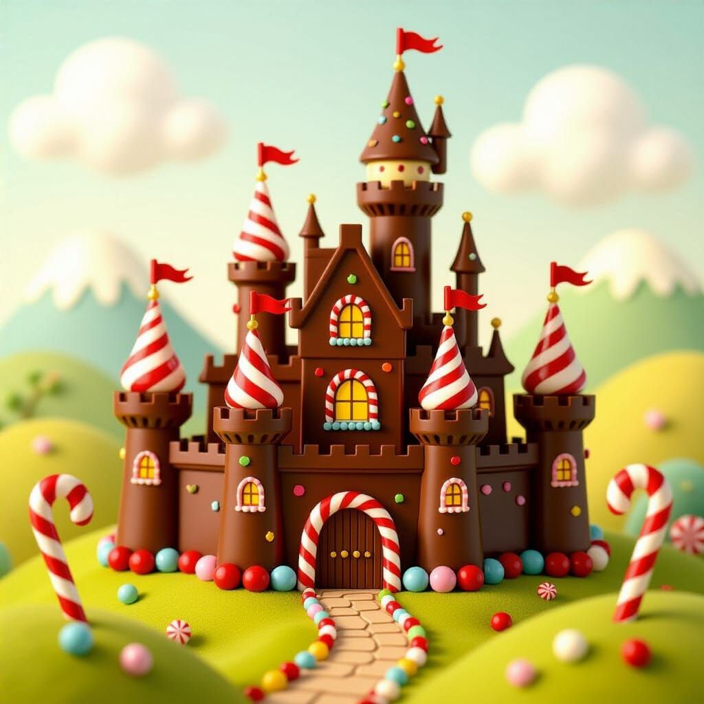 Whimsical Chocolate Castle on Candy Cane Hills