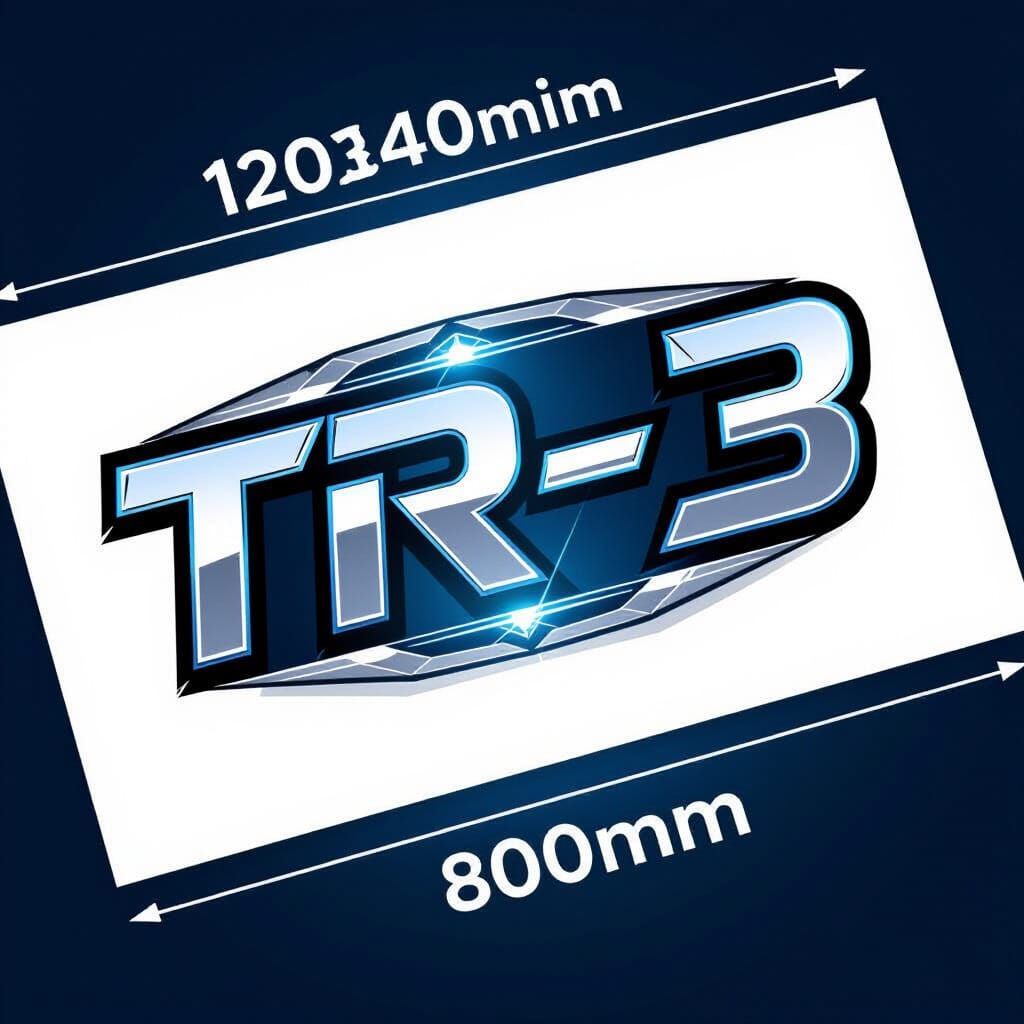 Sleek Futuristic TR-3 Vector Decal in Electric Blue