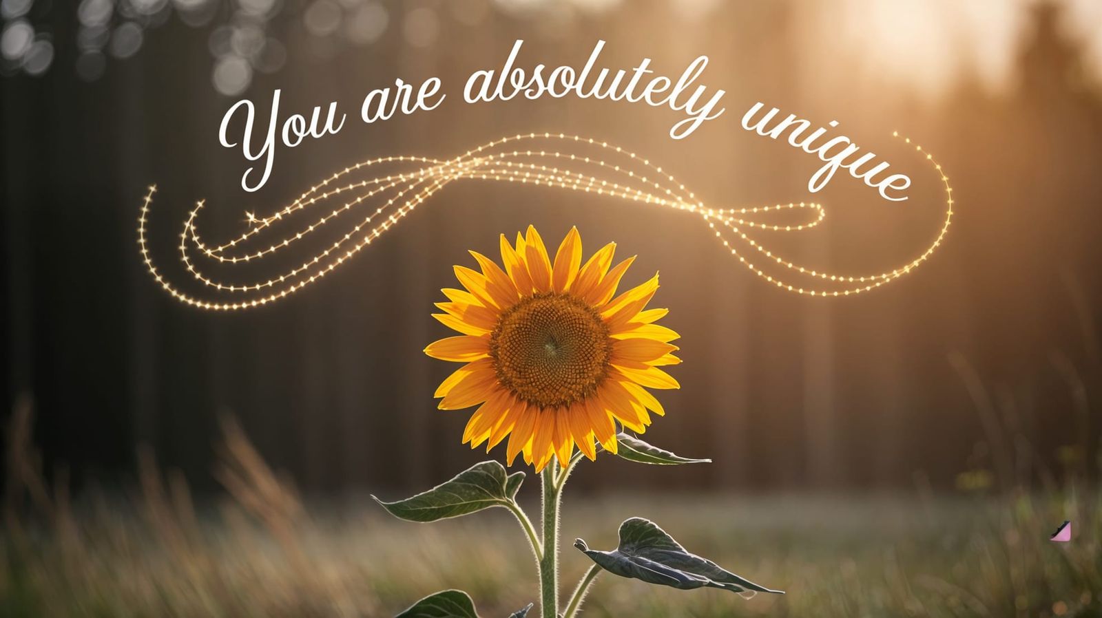 Golden Sunflower with Inspirational Message