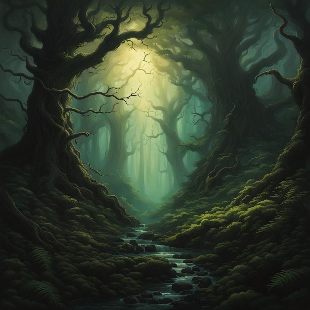Eldritch Forest in Dark Fantasy Style